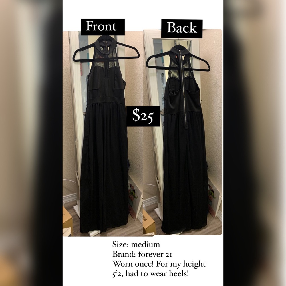 Black long strapless backless dress